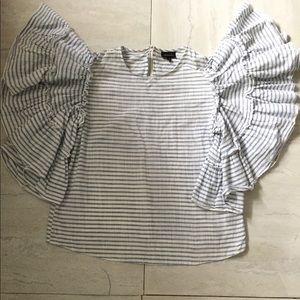 Women’s Stripe Ruffles Cotton Top